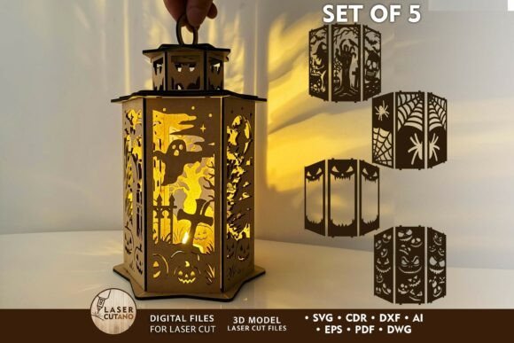 halloween laser cut lantern
