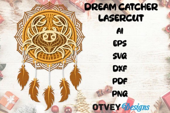 3d zodiac dream catcher laser cut svg
