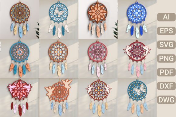 3d dream catcher layered svg bundle