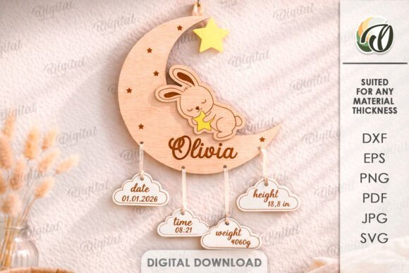 baby name sign with birth stats svg