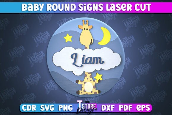 circular nursery name sign svg