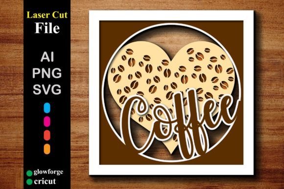 layered laser cut coffee signs