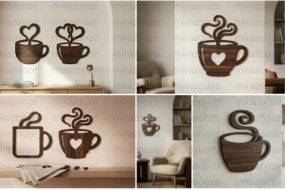 cute coffee decor laser cut