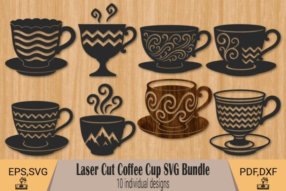 coffee cup laser cut bundle