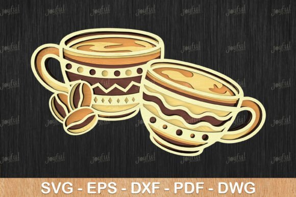 multilayered coffee signs dxf