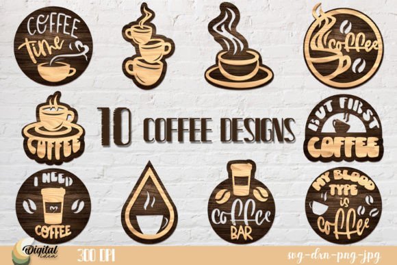 coffee sign laser cut bundle