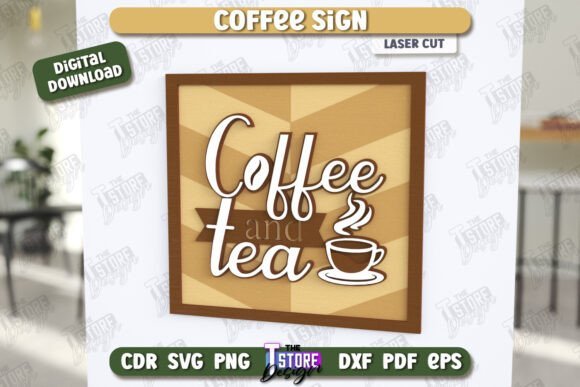 coffee shop wall art svg