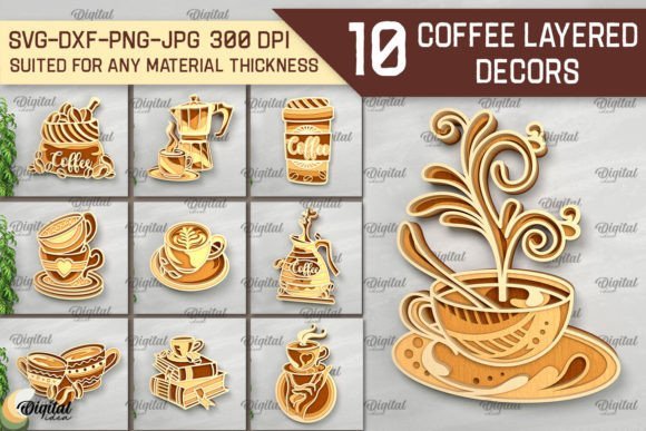 coffee wall decor laser cut bundle