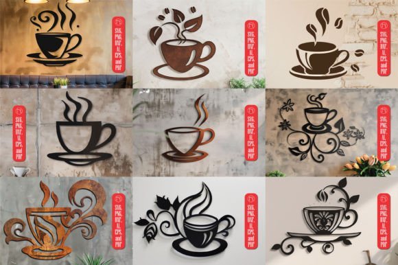 coffee wall decor laser cut bundle