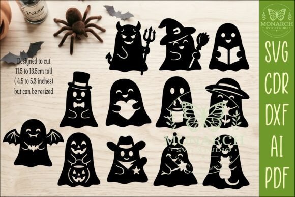 cute ghost halloween tags svg