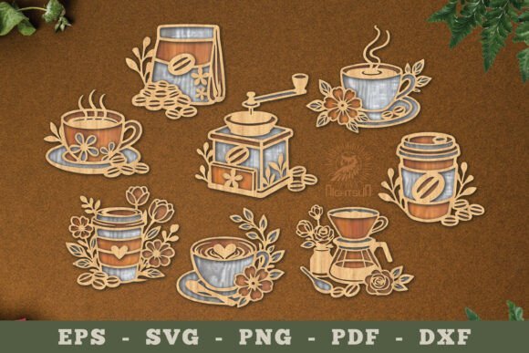 decorative coffee laser cut bundle