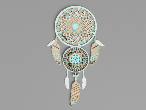 dream catcher 3d layered laser cut file