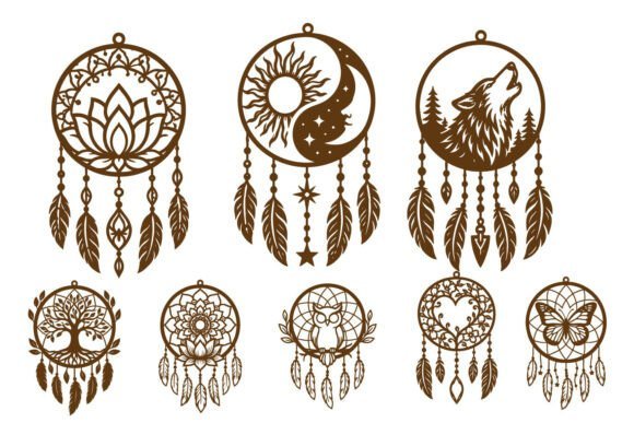 dream catcher wall decor bundle svg laser cutting