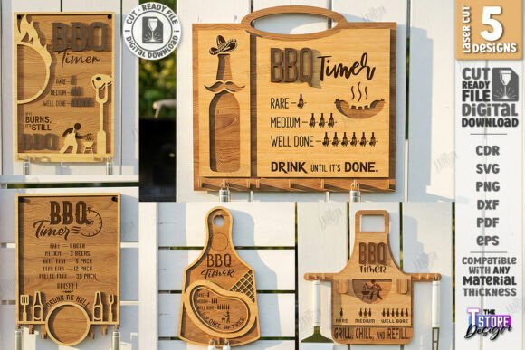 funny bbq timer laser cut bundle cnc