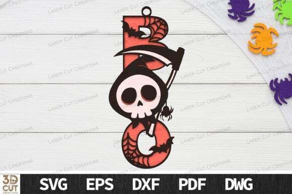 spooky character vertical door sign dxf