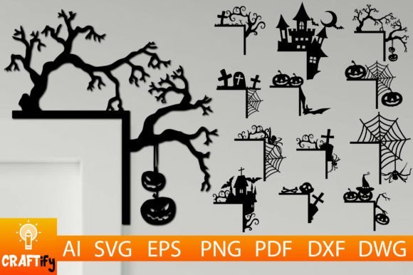 halloween door corner svg bundle