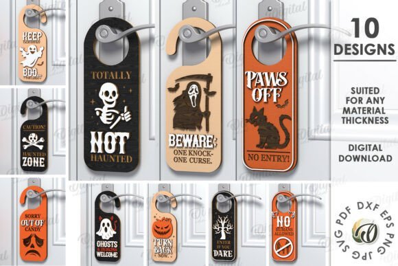 halloween door hangers laser cut bundle