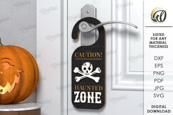 funny halloween no entry door hanger svg