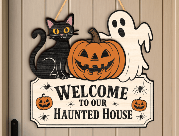 spooky porch sign laser cutter template