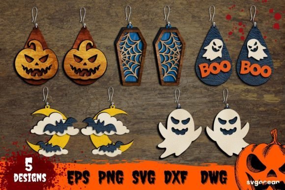 halloween earring laser cut bundle