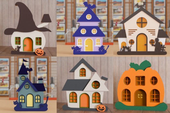 halloween house 3d svg multilayer laser cut bundle