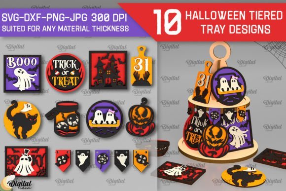 halloween tiered tray laser cut bundle