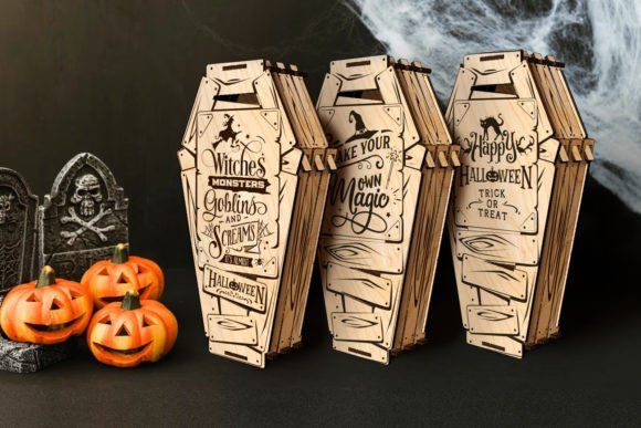 laser cut coffin favor box dxf