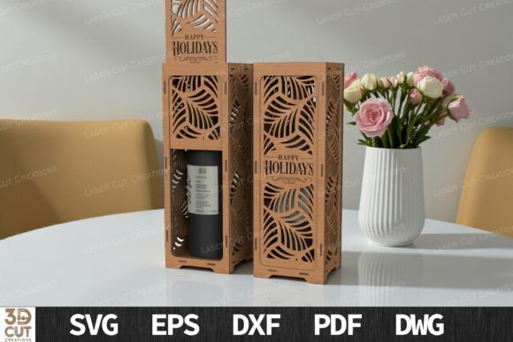 holiday wine box bundle SVG