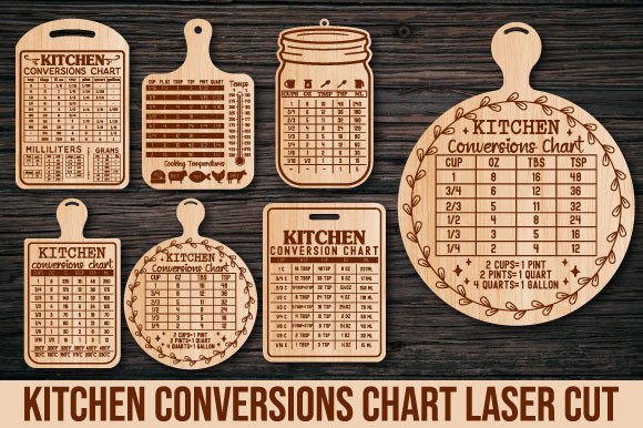 kitchen conversions chart laser cut bundle