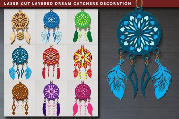 laser cut layered mandala dream catcher bundle