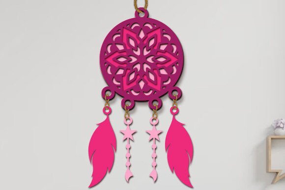 layered mandala dream catcher laser cut svg