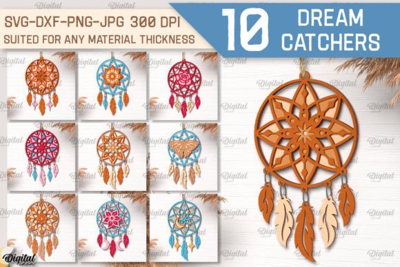 layered dream catchers laser cut bundle
