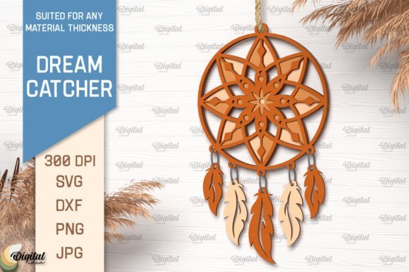 multilayered dream cather laser cut file