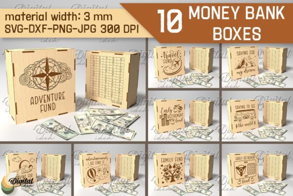 money bank box laser cut bundle