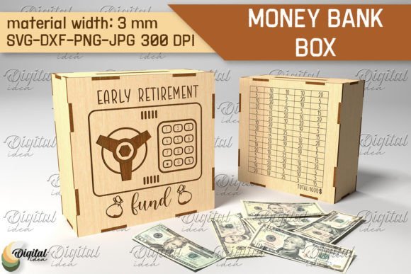 money bank box svg dxf files