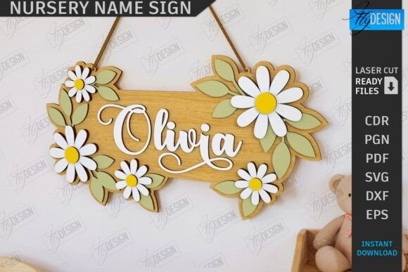 baby name sign cnc laser cutting