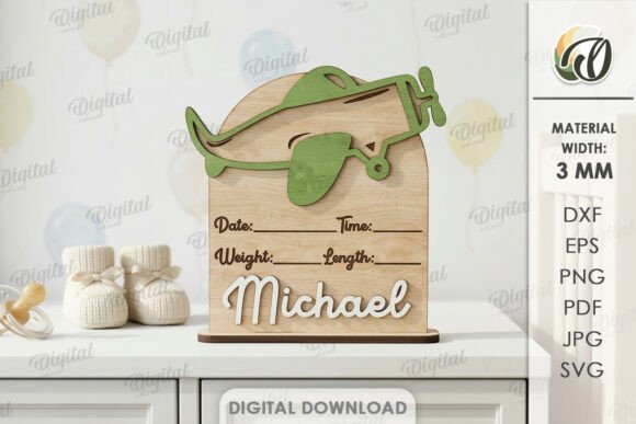 personalized newborn name sign svg