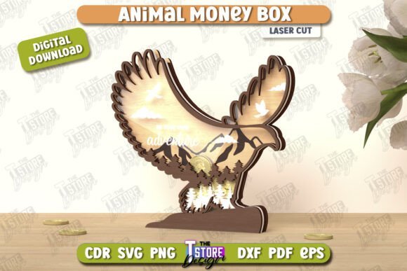 3d layered animal piggy bank svg