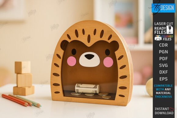cute animal money box cnc router file