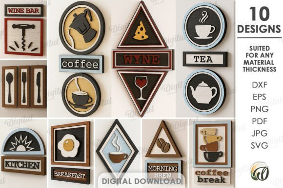 rustic kitchen wall decor bundle svg