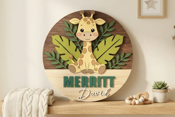 safari animal baby name sign laser file