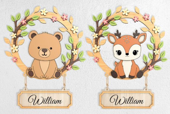 safari nursery name sign laser cut