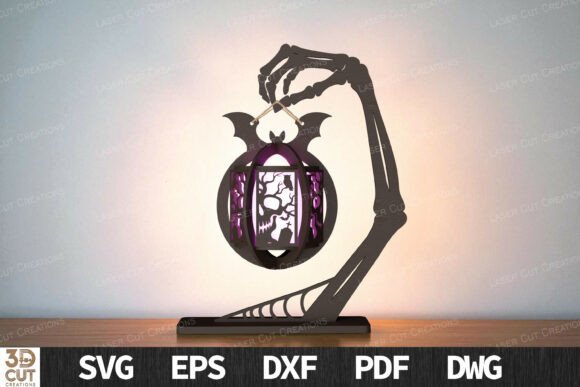 skeleton hand lantern laser cut