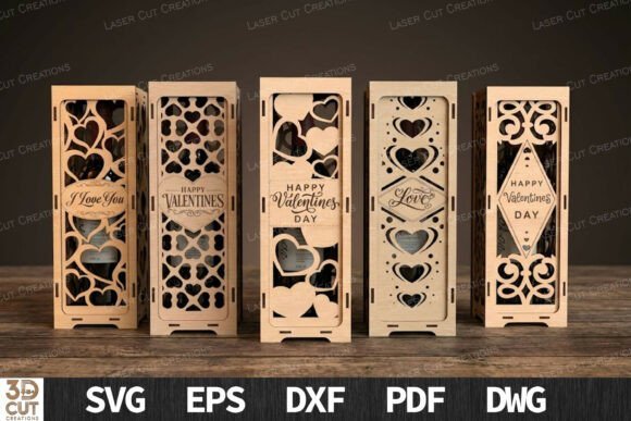 valentine wine box bundle svg laser cutting