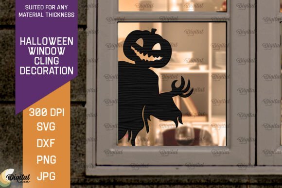 halloween laser cut window cling decor set