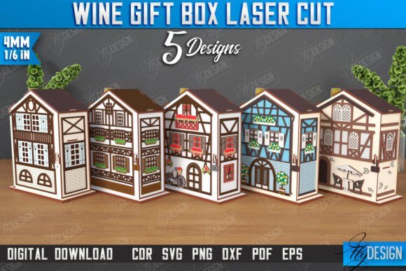 wine gift box laser cut bundle CNC