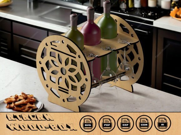 wine glass holder elegant display stand svg