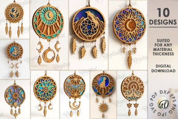 wooden dream catcher bundle laser cut