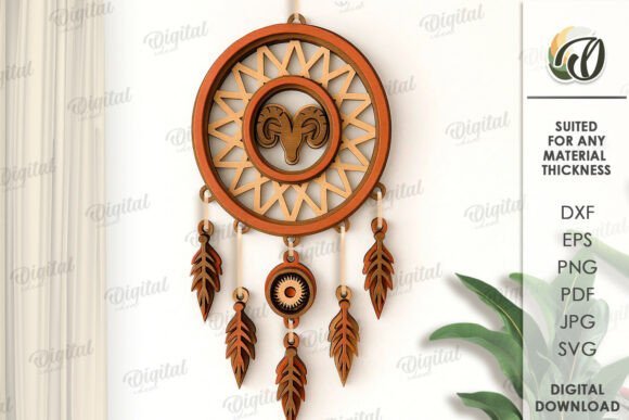 zodiac sign dream catcher laser cut files