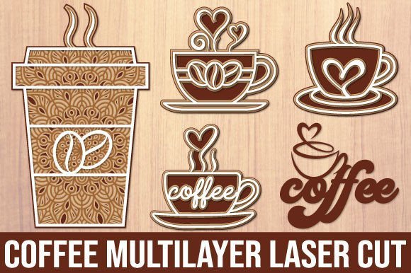 coffee multilayer laser cut bundle